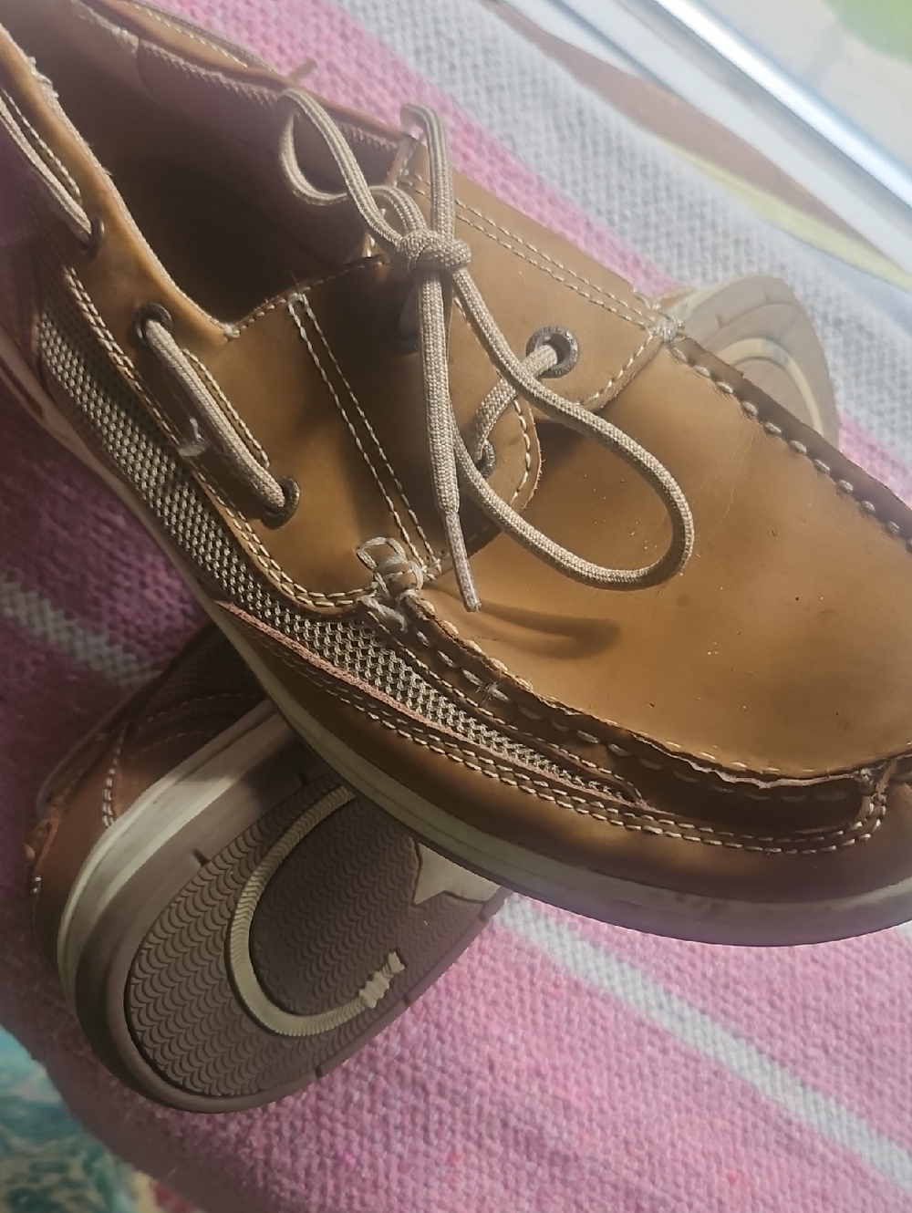 Margaritaville Tan & Cream Slip-On Boat Shoes Jimmy Buffet Style